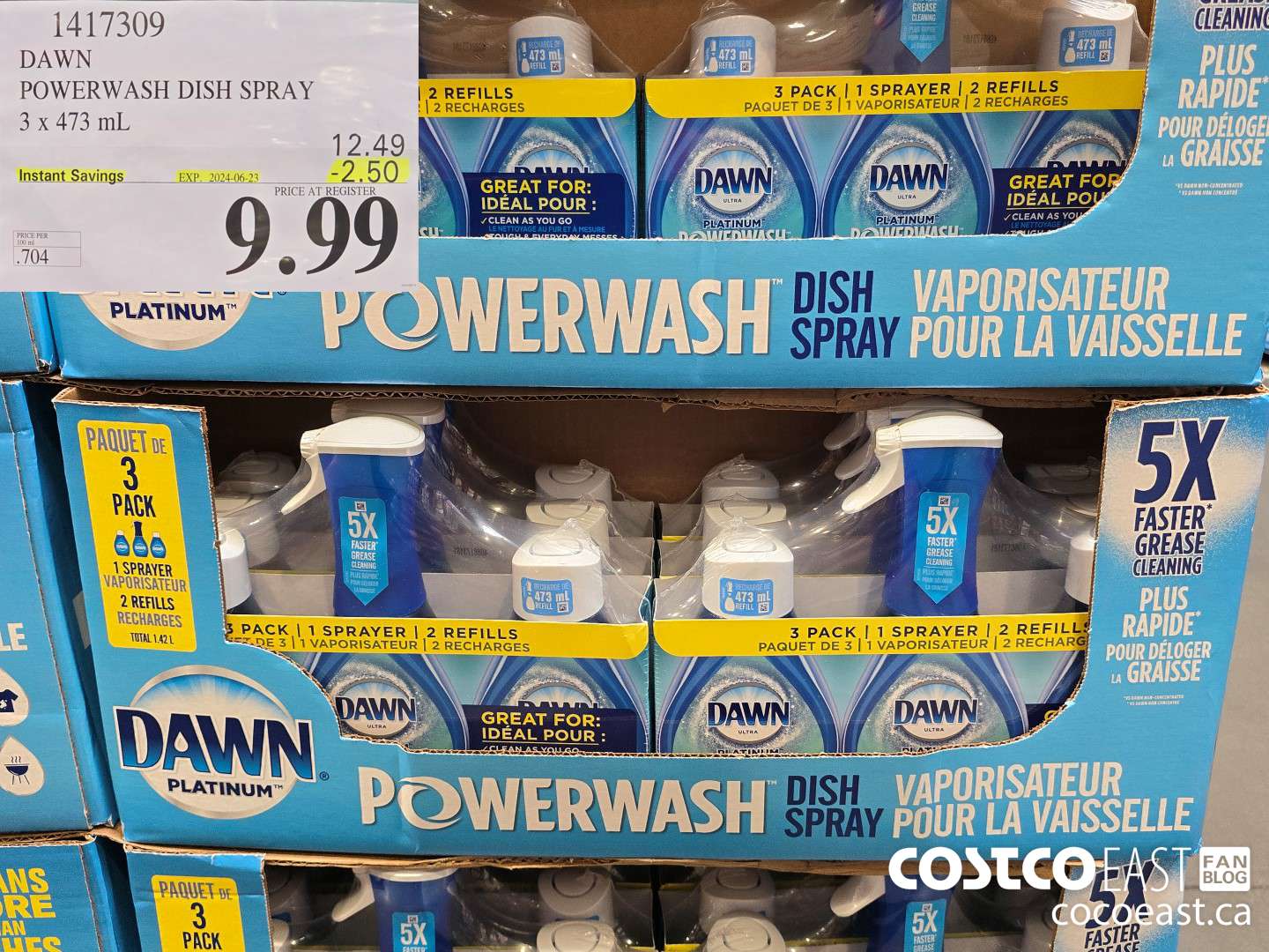 1417309 DAWN POWERWASH DISH SPRAY 3 X 473 mL ($2.50 INSTANT SAVINGS EXPIRES ON 2024-06-23) $9.99