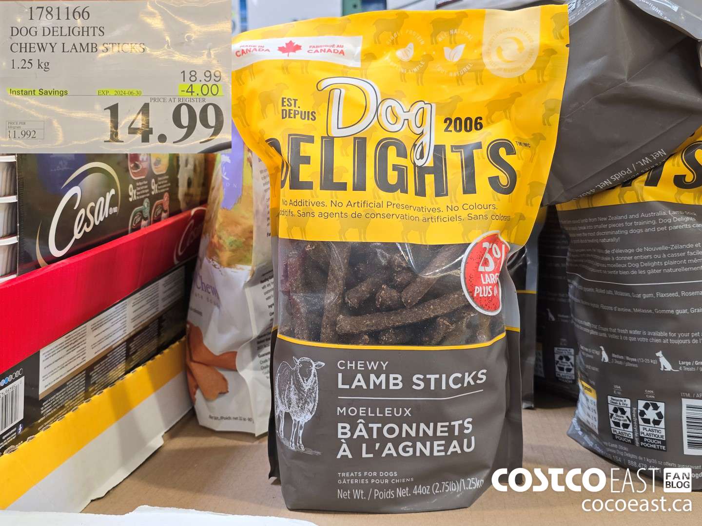 1781166 DOG DELIGHTS CHEWY LAMB STICKS 1.25 KG ($4.00 INSTANT SAVINGS EXPIRES ON 2024-06-30) $14.99