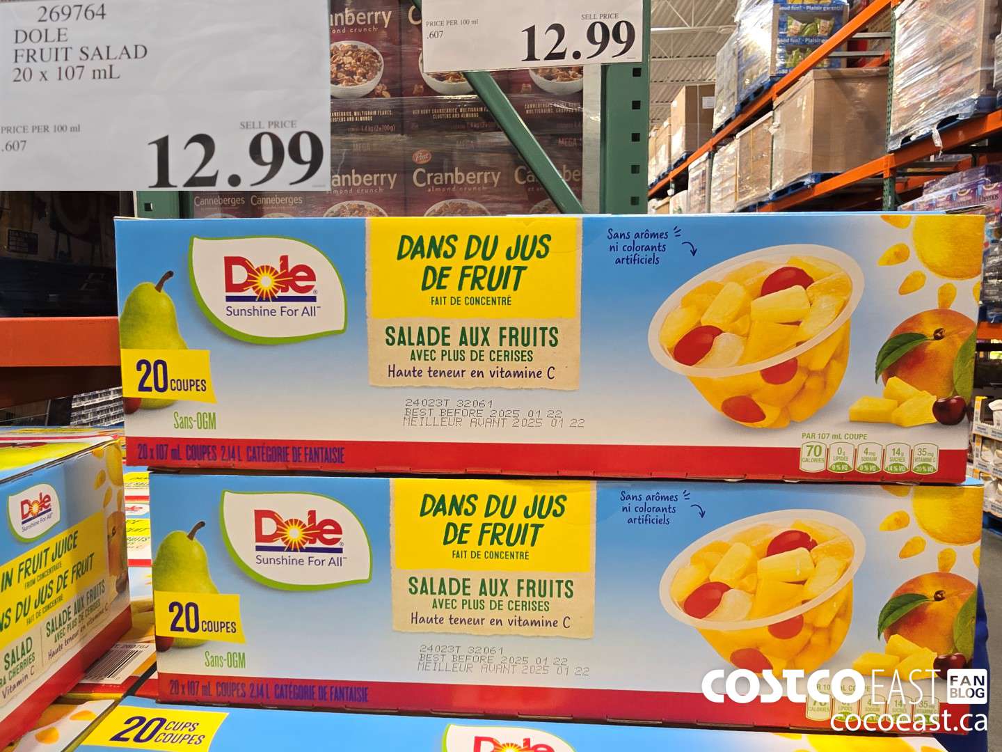 269764 DOLE FRUIT SALAD 20 X 107 ML $12.99
