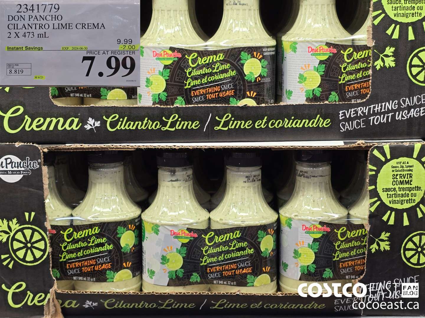2341779 DON PANCHO CILANTRO LIME CREMA 2 X 453 mL ($2.00 INSTANT SAVINGS EXPIRES ON 2024-06-30) $7.99