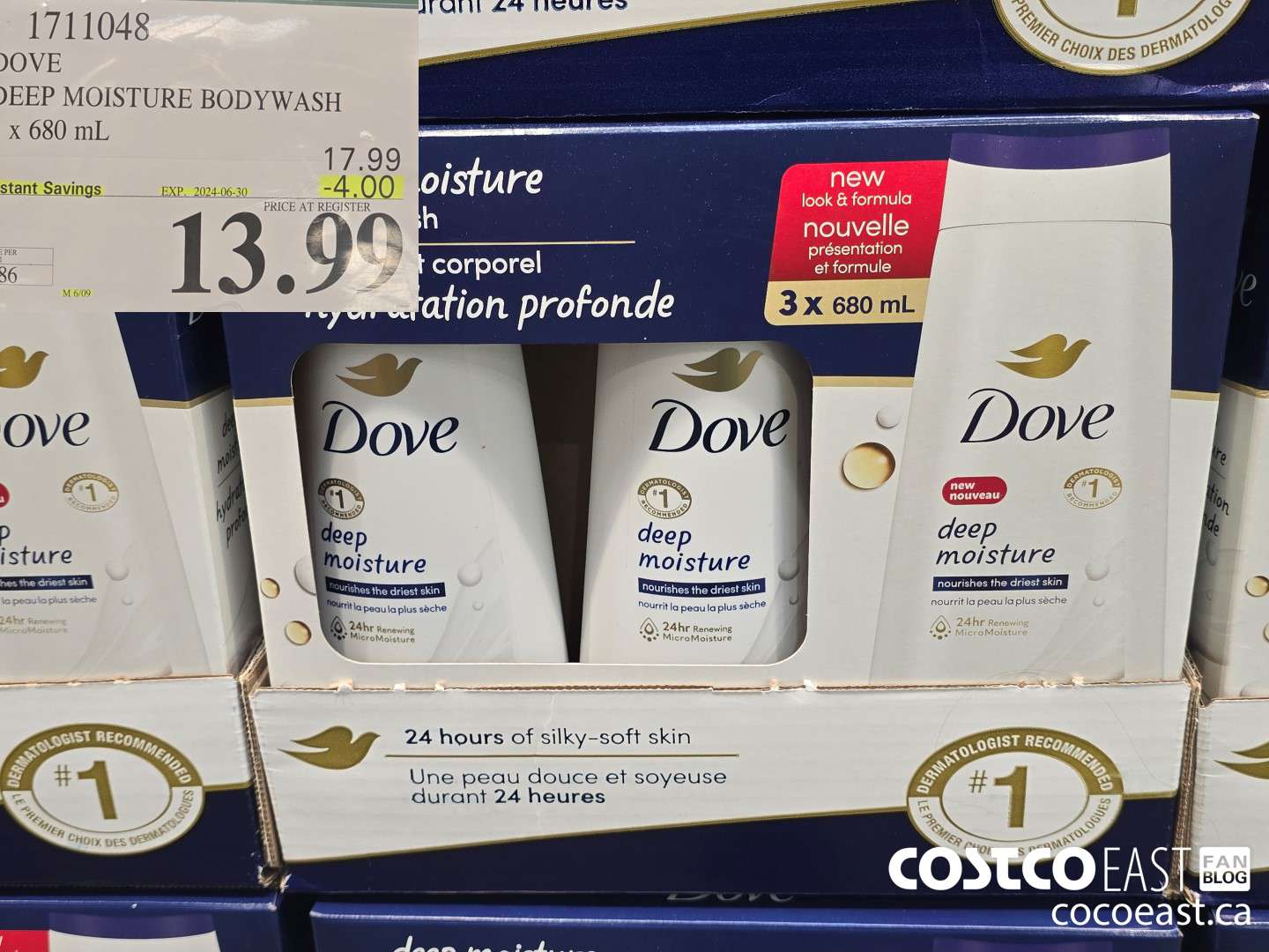 1711048 DOVE DEEP MOISTURE BODYWASH 3 x 680 mL ($4.00 INSTANT SAVINGS EXPIRES ON 2024-06-30) $13.99