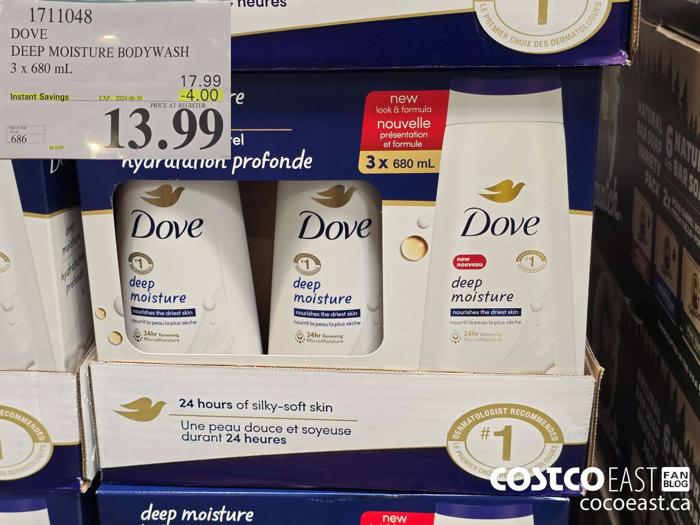1711048 DOVE DEEP MOISTURE BODYWASH 3 x 680 mL ($4.00 INSTANT SAVINGS EXPIRES ON 2024-06-30) $13.99