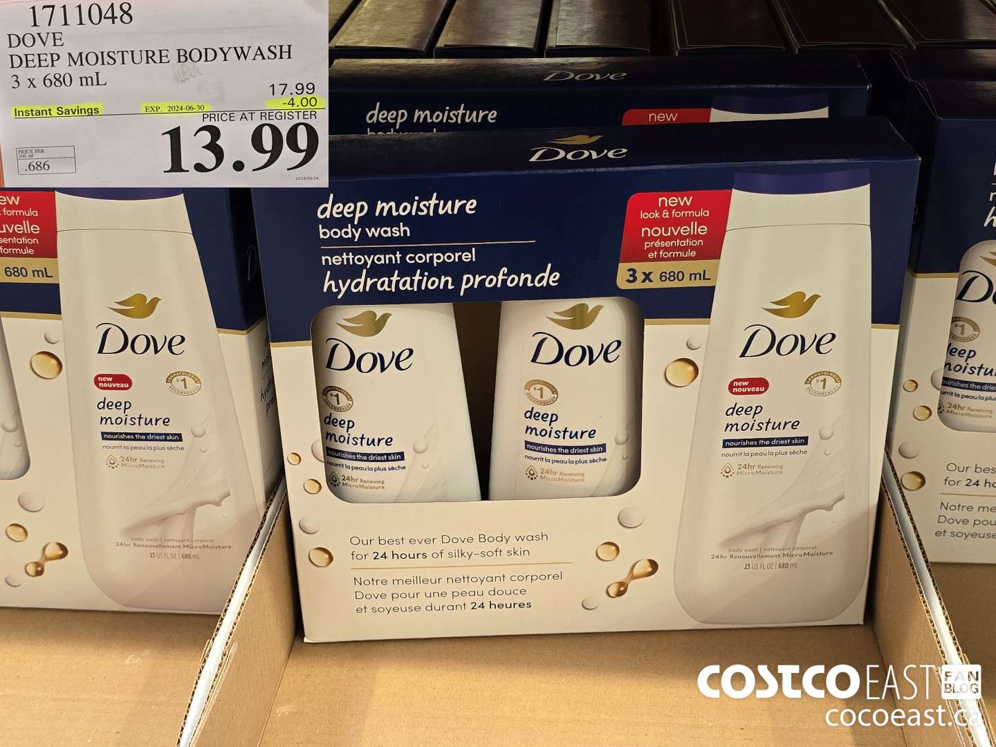 1711048 DOVE DEEP MOISTURE BODYWASH 3 x 680 mL ($4.00 INSTANT SAVINGS EXPIRES ON 2024-06-30) $13.99