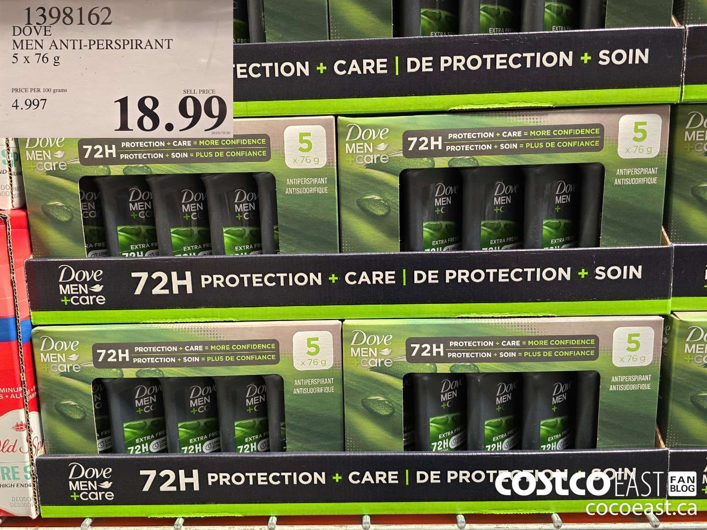 1398162 DOVE MEN ANTI-PERSPIRANT 5 x 76 g $18.99