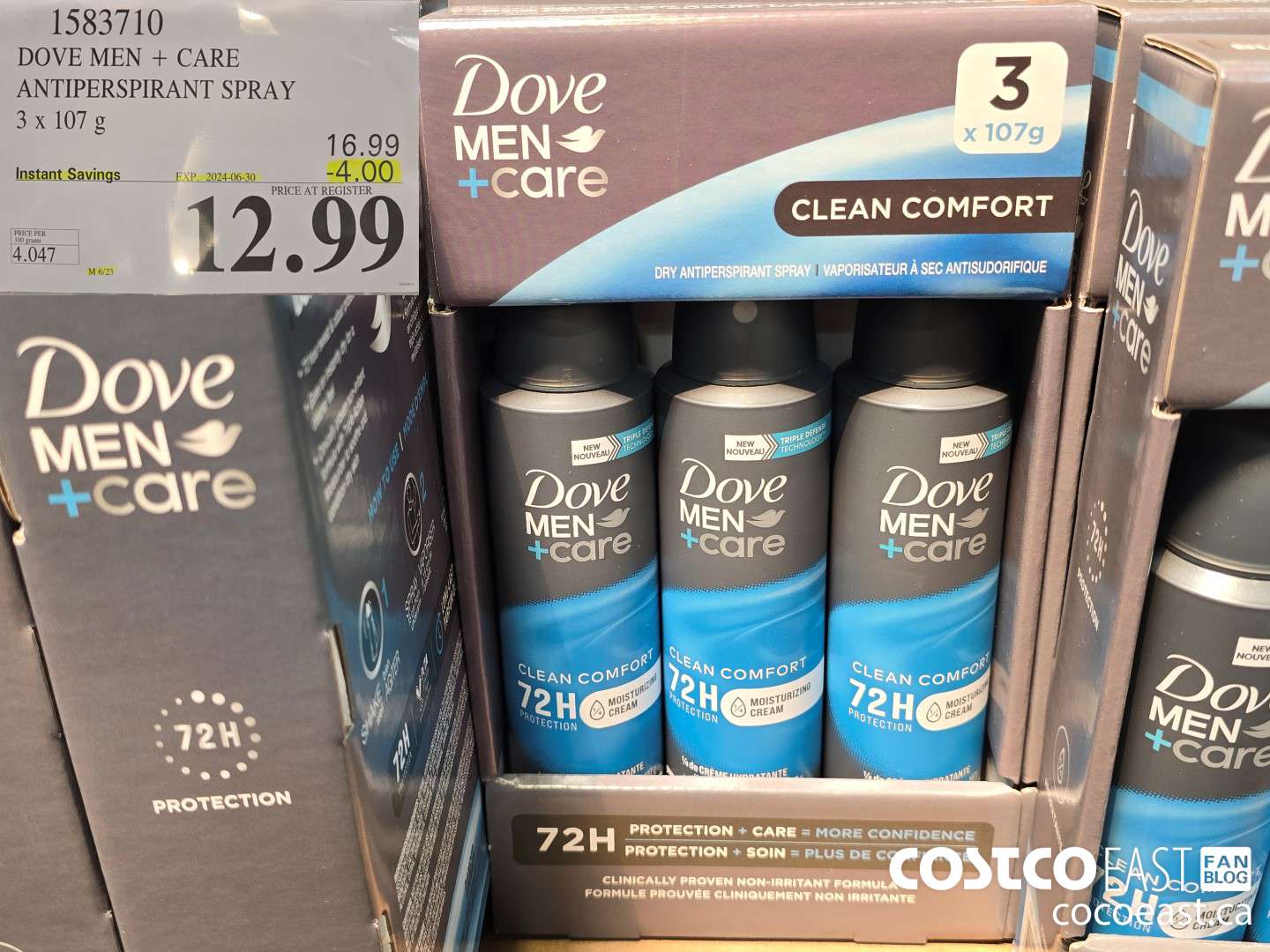 1383710 DOVE MEN + CARE ANTIPERSPIRANT SPRAY 3 x 107 G ($4.00 INSTANT SAVINGS EXPIRES ON 2024-06-30) $12.99