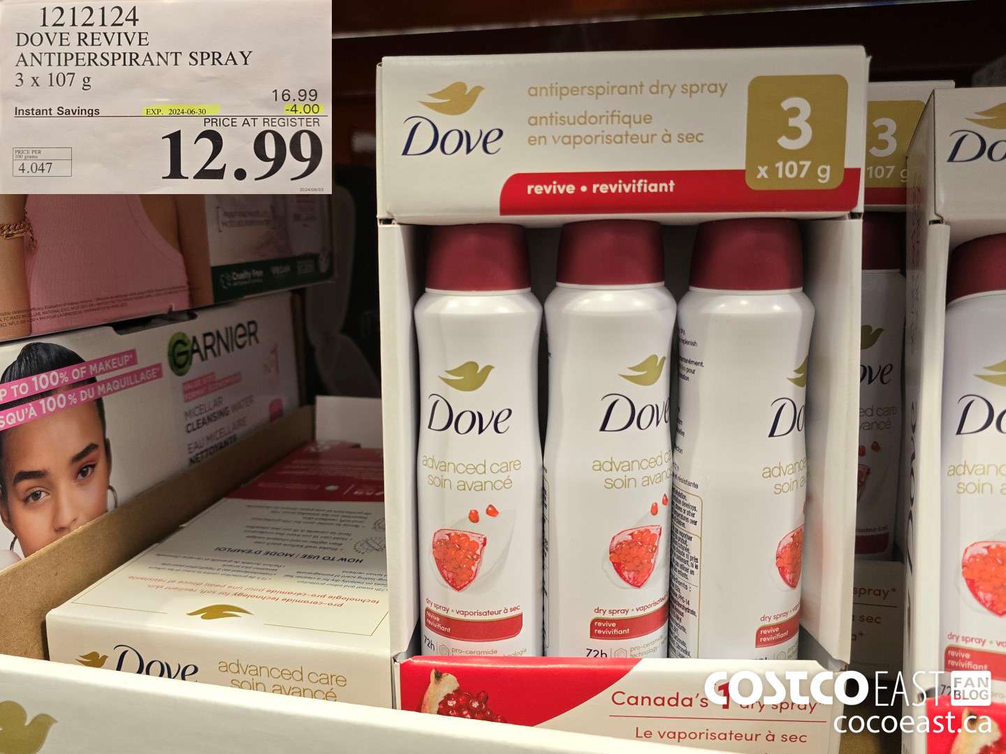 1212124 DOVE REVIVE ANTIPERSPIRANT SPRAY 3 X 107 G ($4.00 INSTANT SAVINGS EXPIRES ON 2024-06-30) $12.99