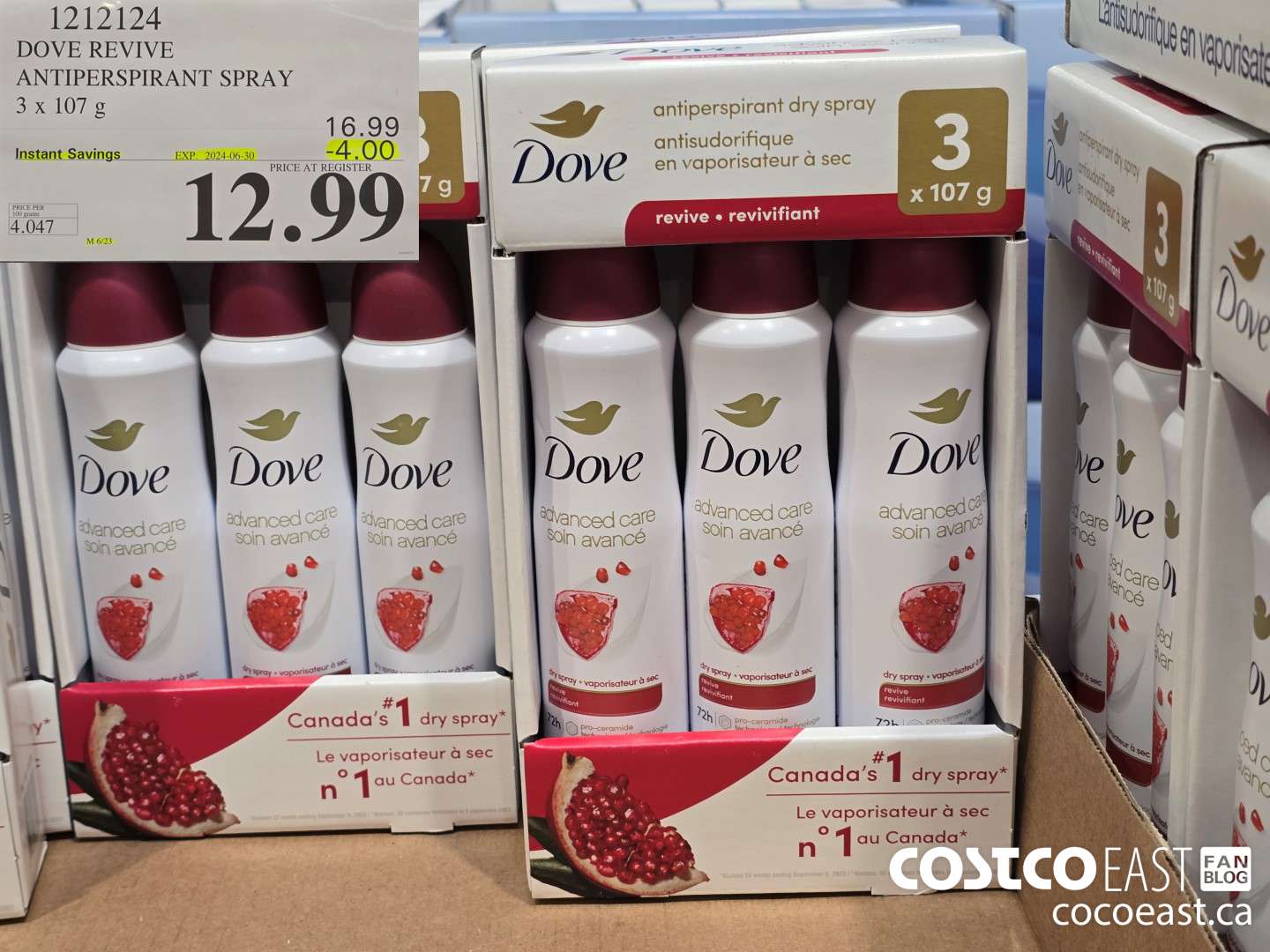 1212124 DOVE REVIVE ANTIPERSPIRANT SPRAY 3 X 107 G ($4.00 INSTANT SAVINGS EXPIRES ON 2024-06-30) $12.99