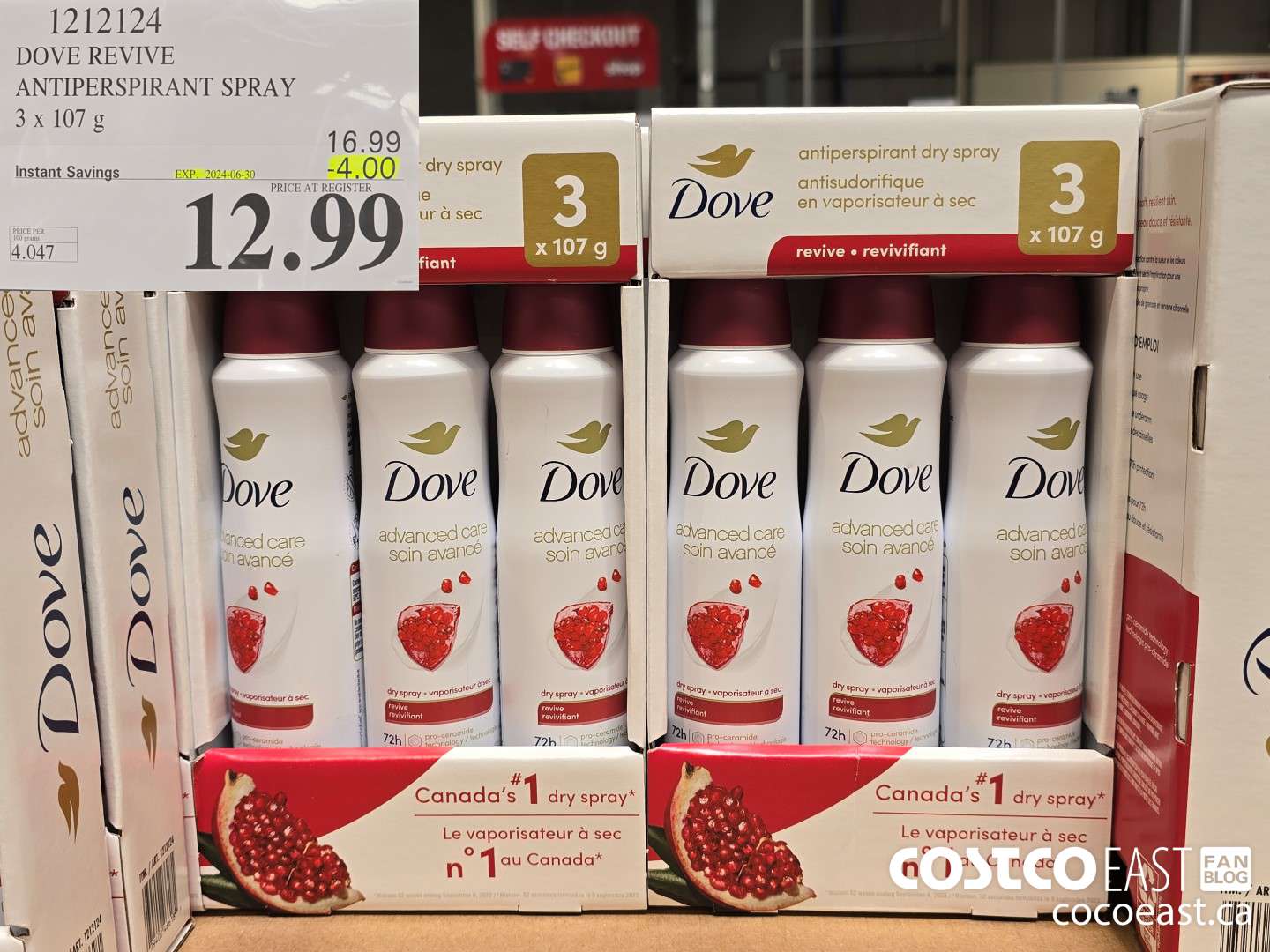 1212124 DOVE REVIVE ANTIPERSPIRANT SPRAY 3 X 107 G ($4.00 INSTANT SAVINGS EXPIRES ON 2024-06-30) $12.99