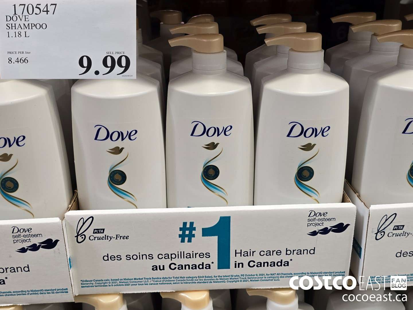 170547 DOVE SHAMPOO 1.18 L $9.99
