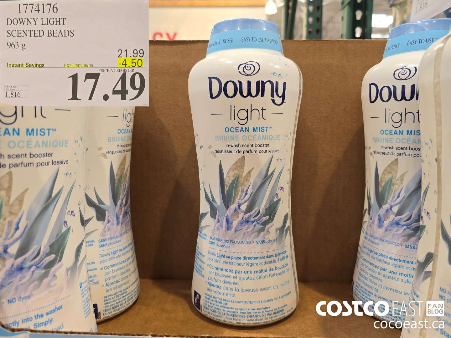 1774176 DOWNY LIGHT SCENTED BEADS 963 G ($4.50 INSTANT SAVINGS EXPIRES ON 2024-06-30) $17.49