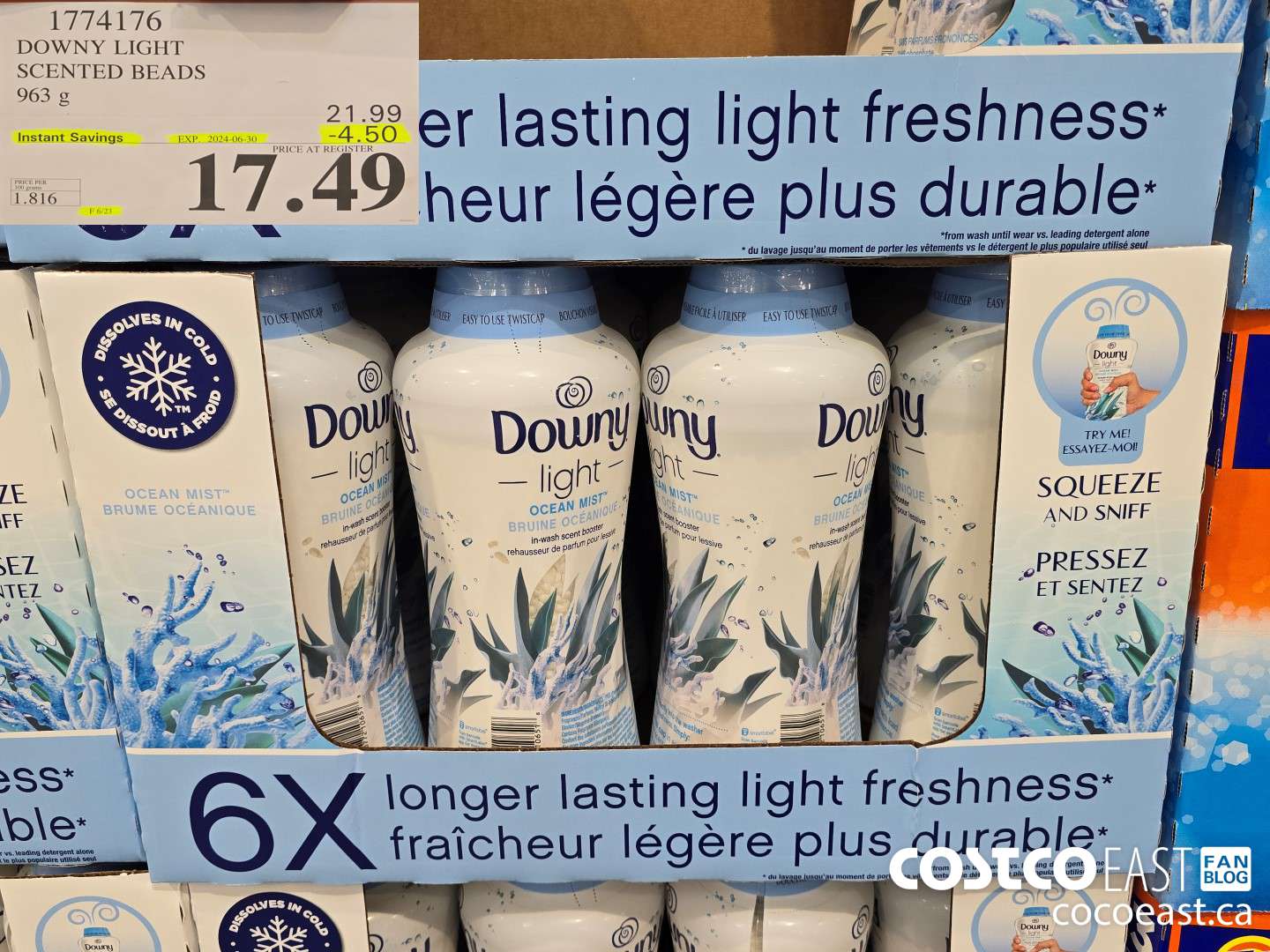 1774176 DOWNY LIGHT SCENTED BEADS 963 G ($4.50 INSTANT SAVINGS EXPIRES ON 2024-06-30) $17.49