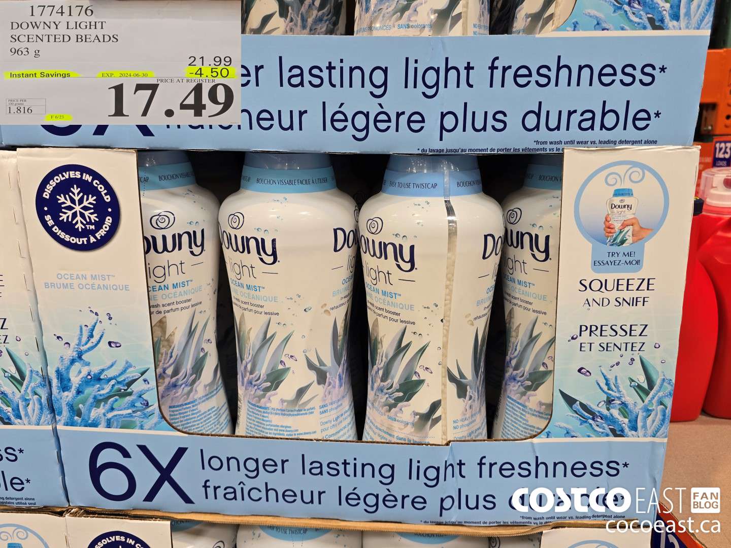 1774176 DOWNY LIGHT SCENTED BEADS 963 G ($4.50 INSTANT SAVINGS EXPIRES ON 2024-06-30) $17.49