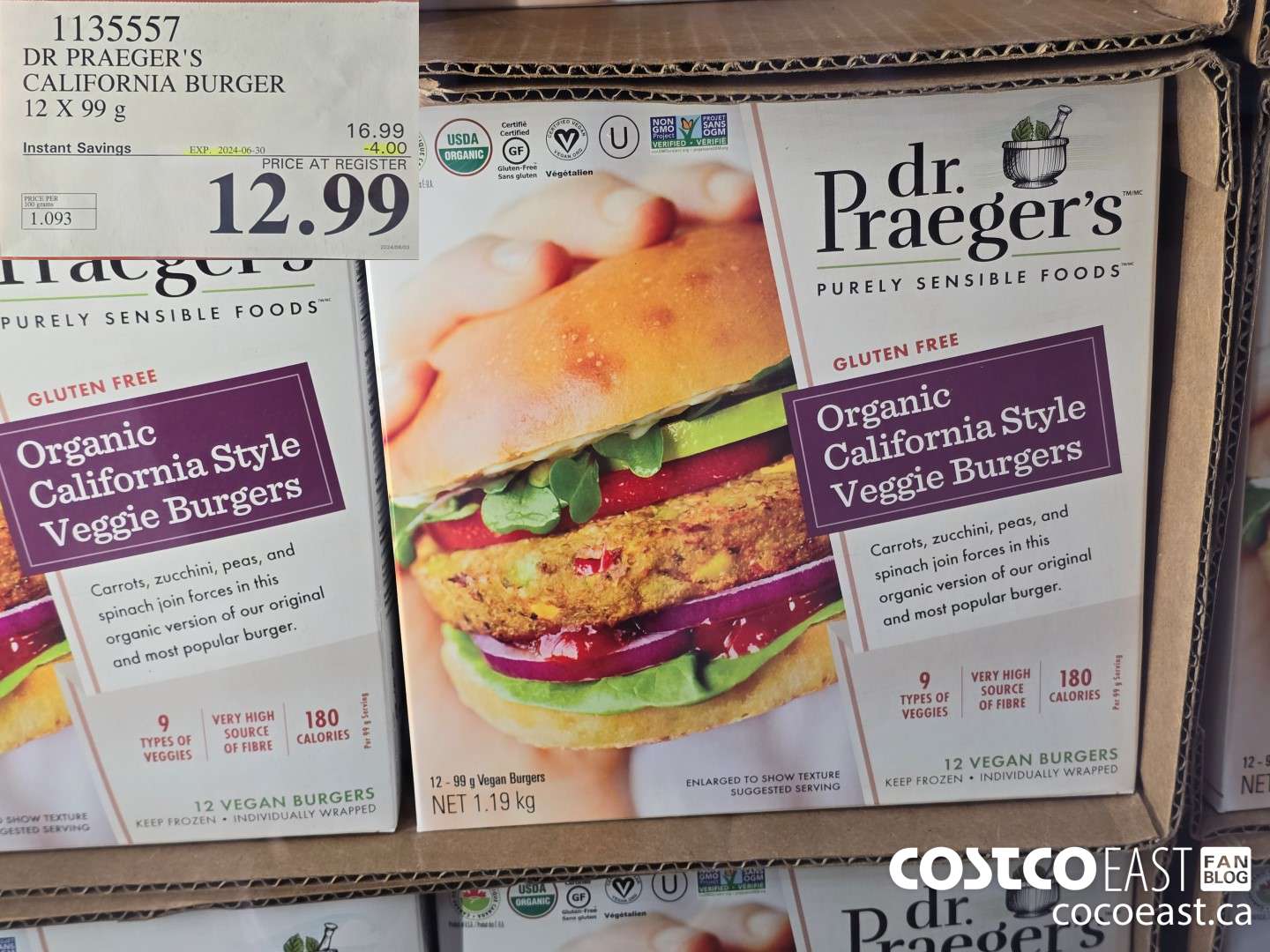 1135557 DR PRAEGER'S CALIFORNIA BURGER 12 X 99G ($4.00 INSTANT SAVINGS EXPIRES ON 2024-06-30) $12.99