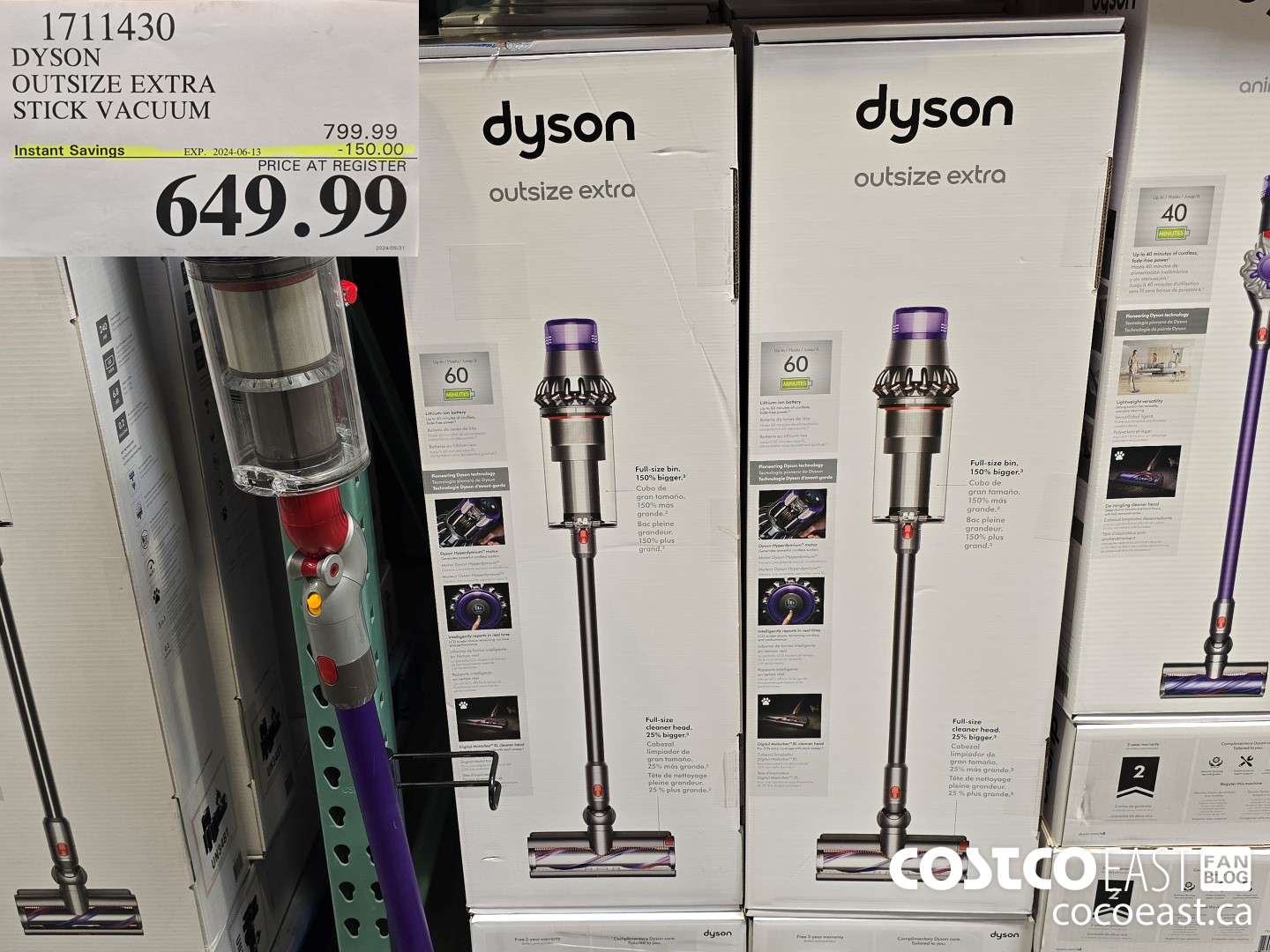 1711430 DYSON OUTSIZE EXTRA STICK VACUUM ($150.00 INSTANT SAVINGS EXPIRES ON 2024-06-13) $649.99