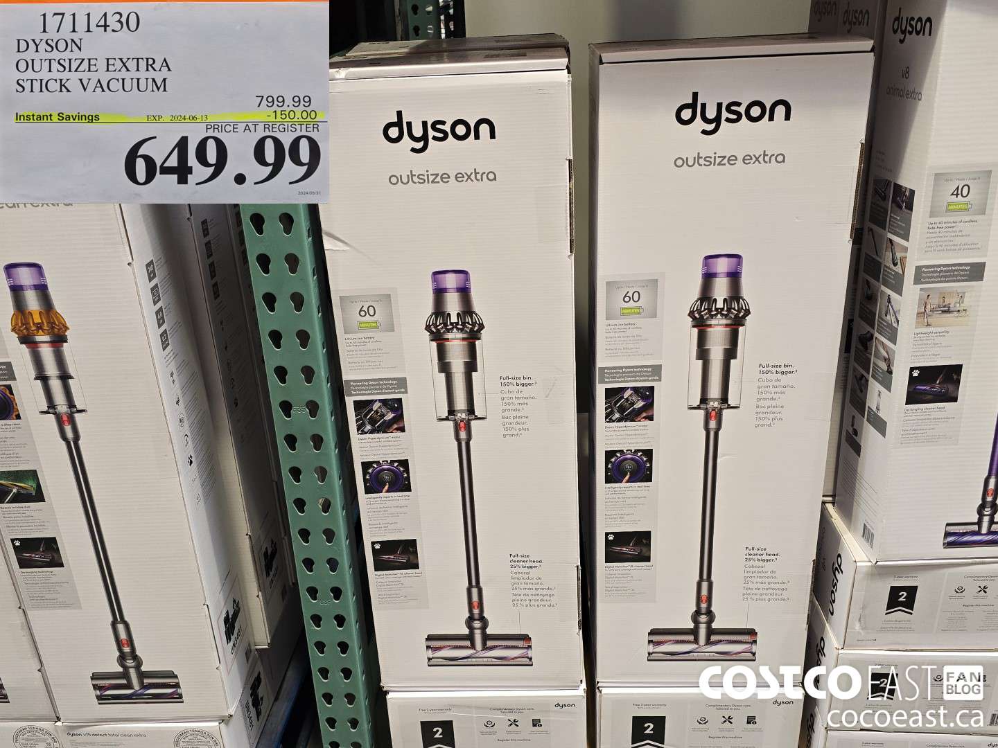 1711430 DYSON OUTSIZE EXTRA STICK VACUUM ($150.00 INSTANT SAVINGS EXPIRES ON 2024-06-13) $649.99