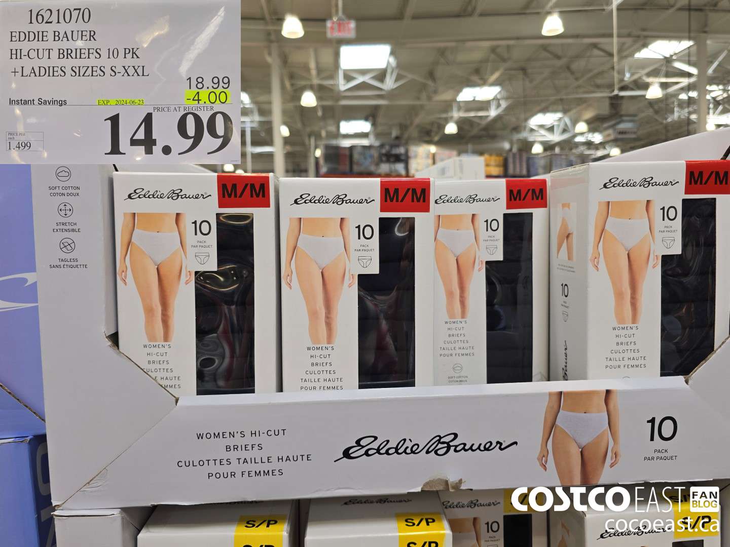 1621070 EDDIE BAUER HI-CUT BRIEF 10PK + LADIES SIZES S-XXL ($4.00 INSTANT SAVINGS EXPIRES ON 2024-06-23) $14.99