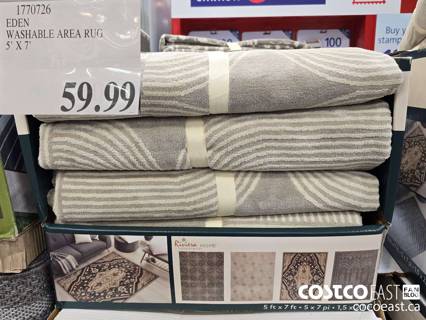 1770726 EDEN WASHABLE AREA RUG 5' X 7' $59.99