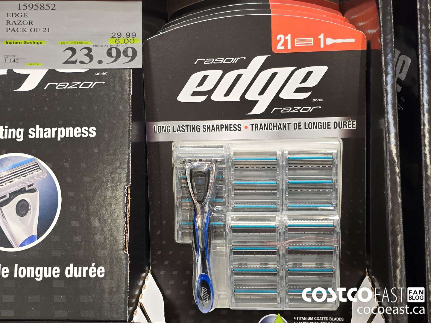 1595852 EDGE RAZOR PACK OF 21 ($6.00 INSTANT SAVINGS EXPIRES ON 2024-06-30) $23.99
