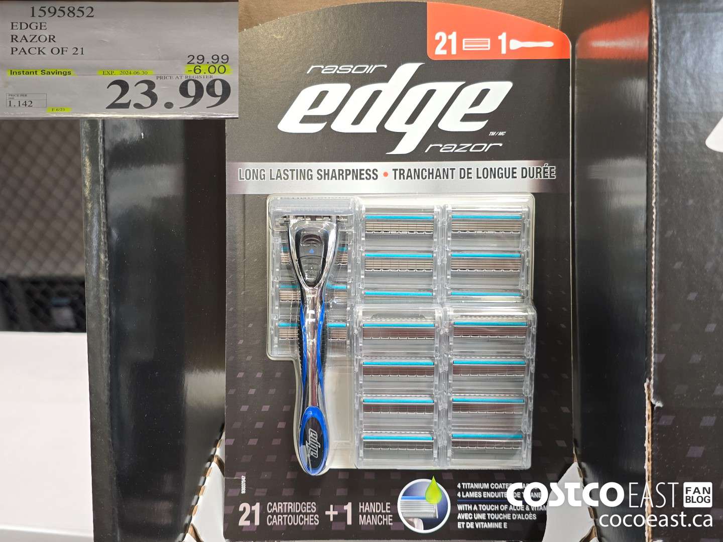 1595852 EDGE RAZOR PACK OF 21 ($6.00 INSTANT SAVINGS EXPIRES ON 2024-06-30) $23.99