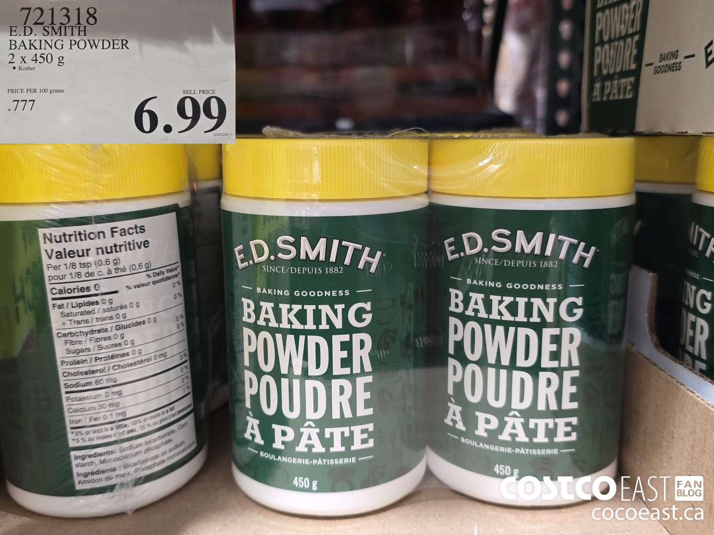 721318 E.D. SMITH BAKING POWDER 2 x 450 g $6.99