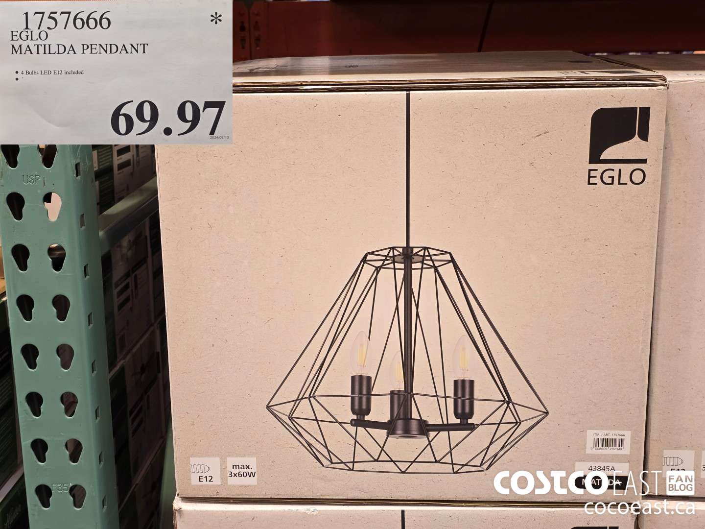 1757666 EGLO MATILDA PENDANT $69.97