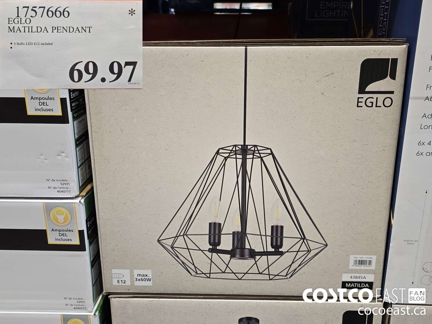 1757666 EGLO MATILDA PENDANT $69.97