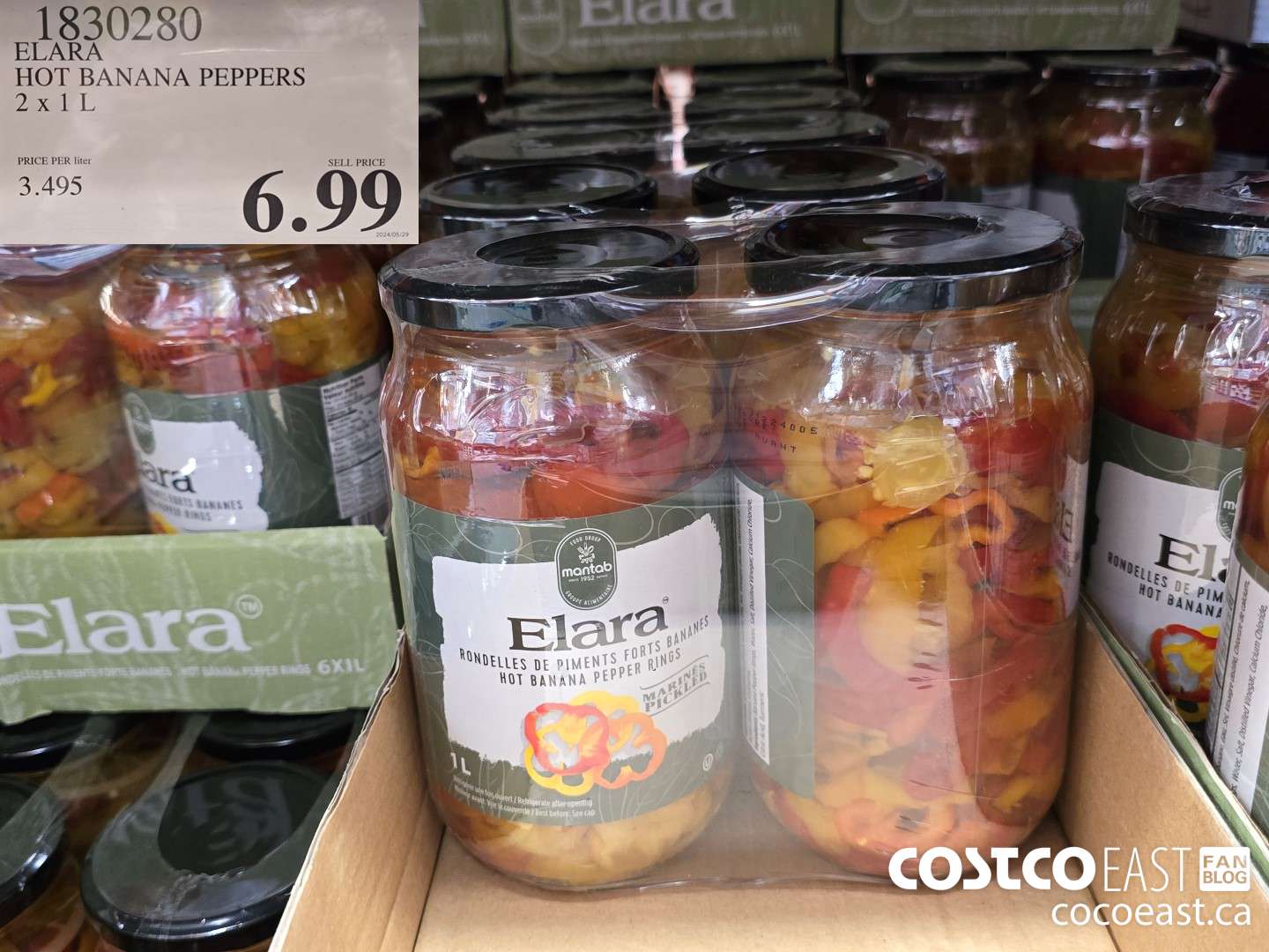 1830280 ELARA HOT BANANA PEPPERS 2 X 1 L $6.99