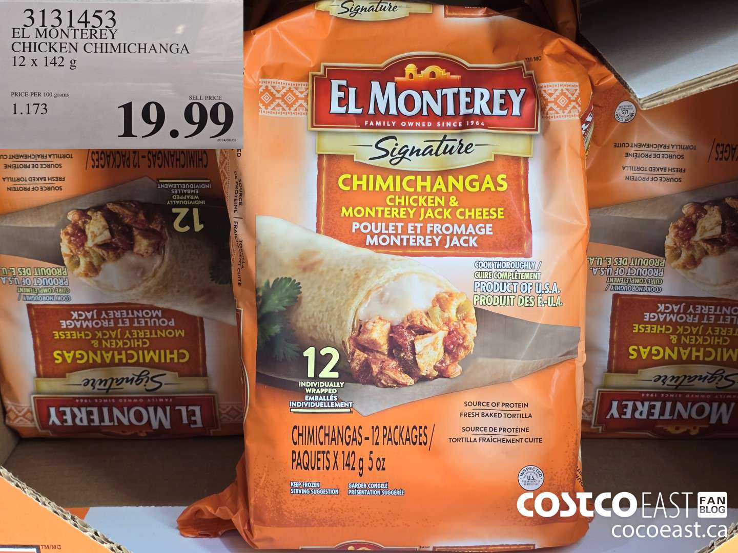 3131453 EL MONTEREY CHICKEN CHIMICHANGA 12 x 142 G $19.99
