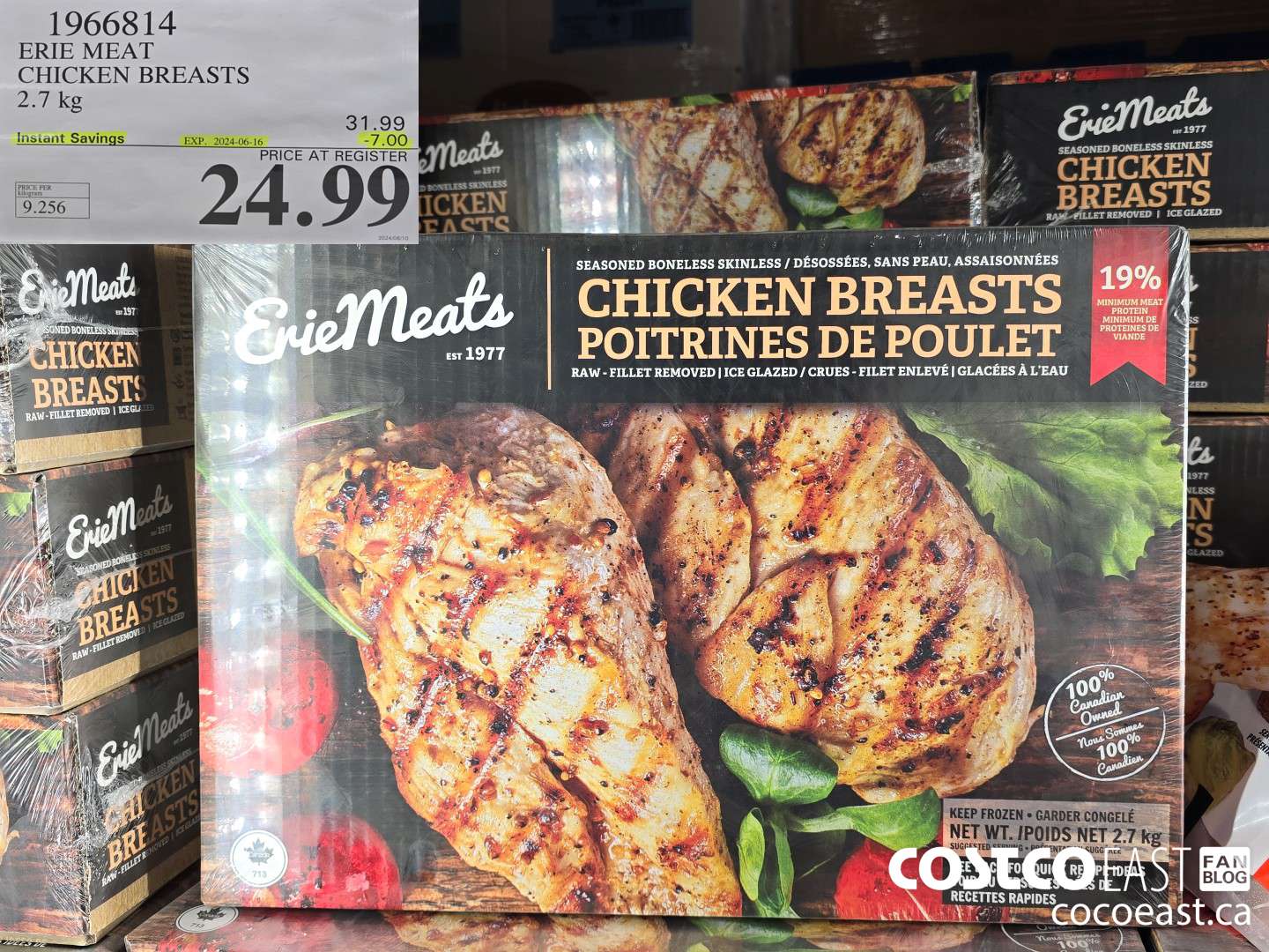 1966814 ERIE MEAT CHICKEN BREASTS 2.7KG ($7.00 INSTANT SAVINGS EXPIRES ON 2024-06-16) $24.99