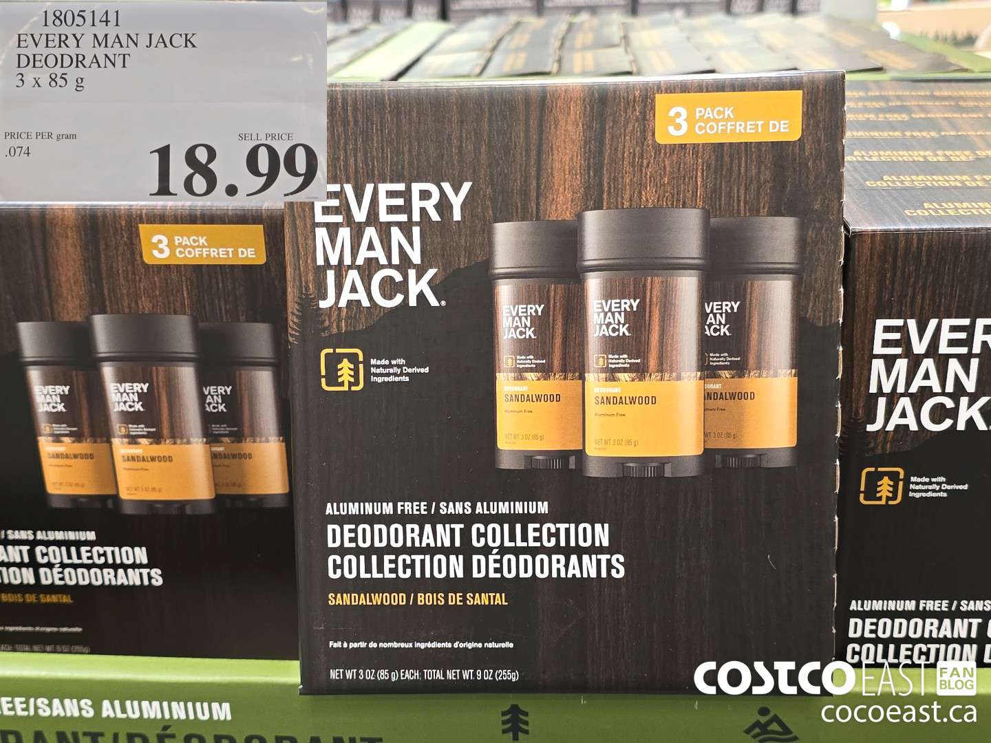 1805141 EVERY MAN JACK DEODRANT 3 x 85 g $18.99
