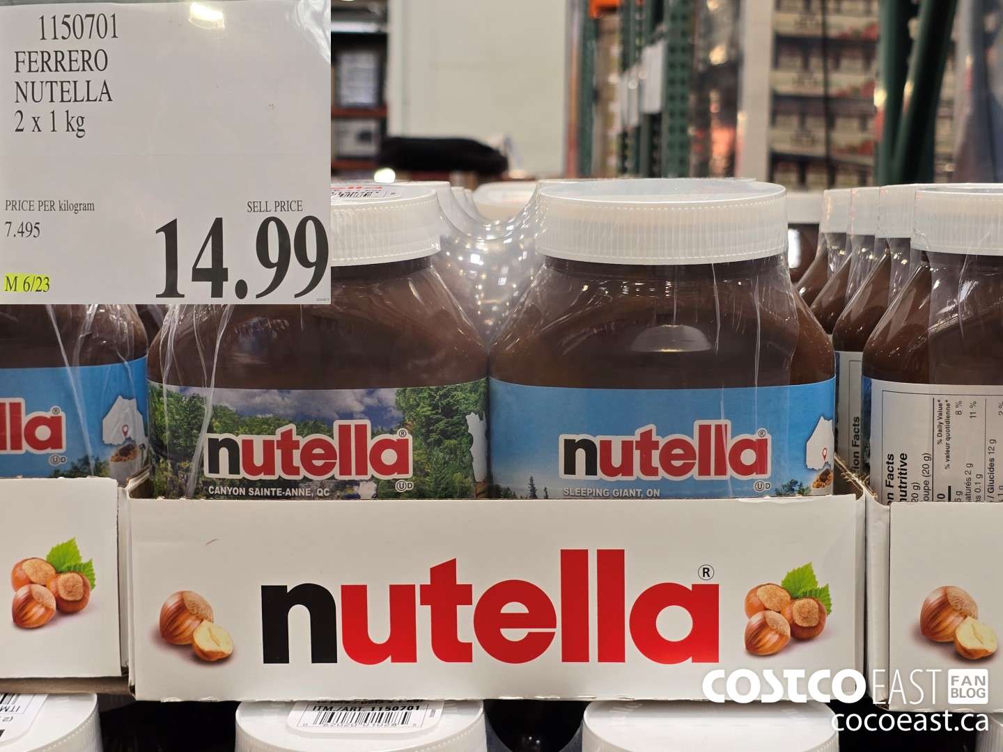 1150701 FERRERO NUTELLA 2 X 1 KG $14.99