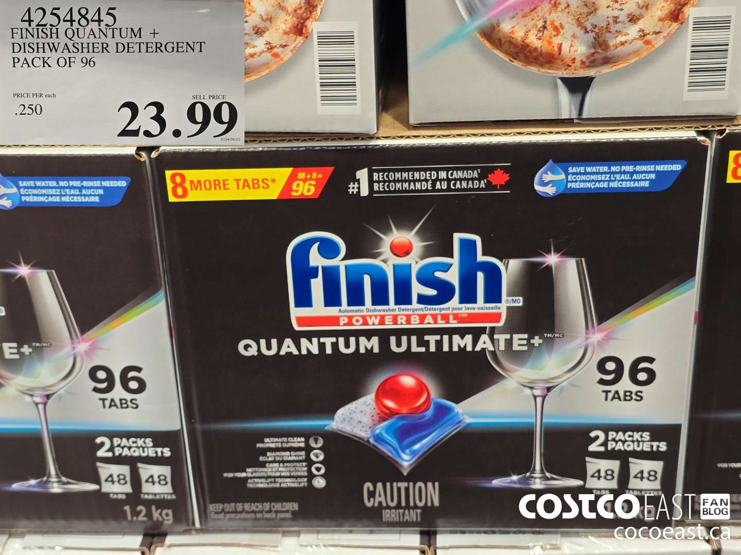 4254845 FINISH QUANTUM + DISHWASHER DETERGENT PACK OF 96 $23.99