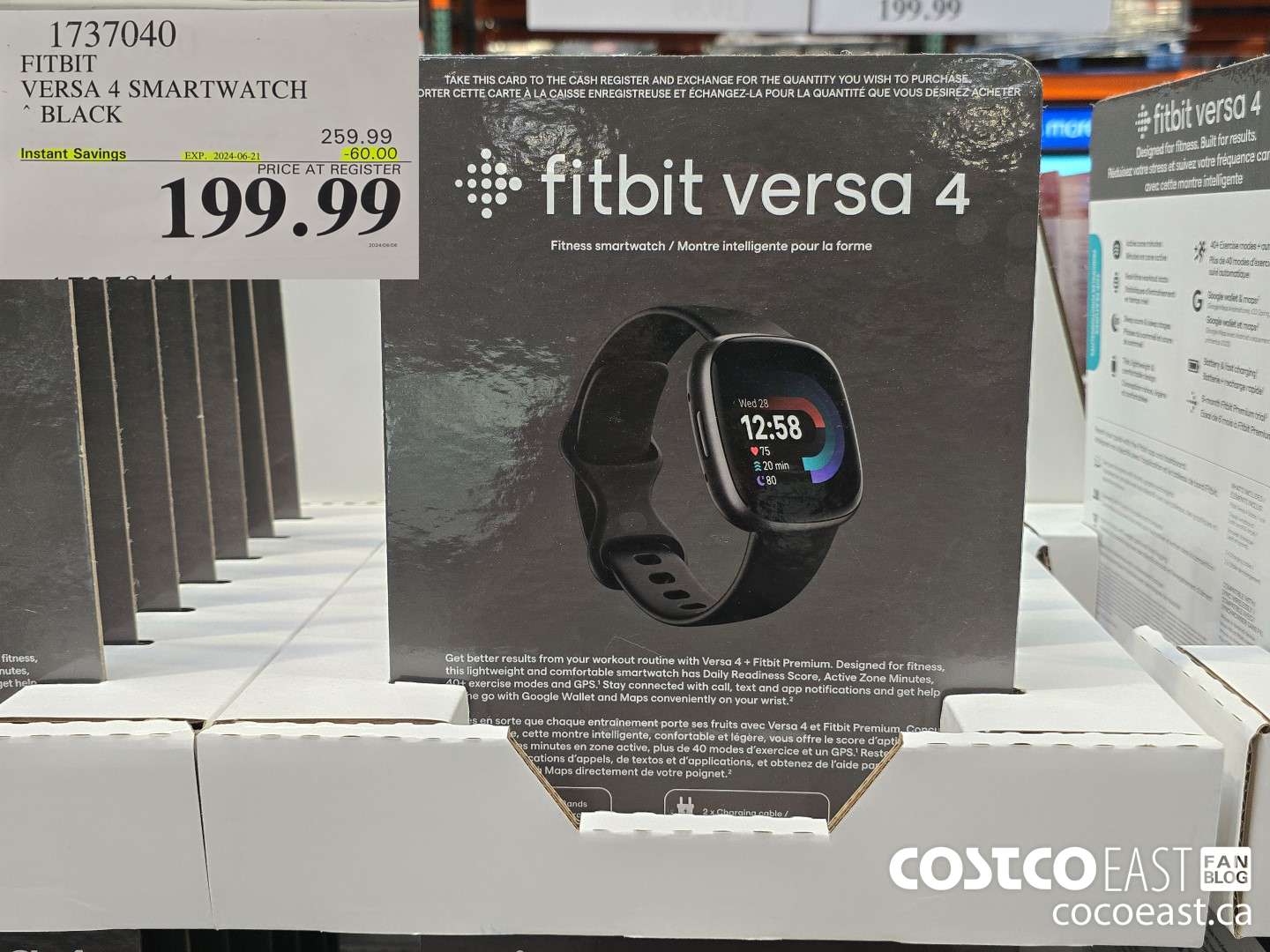 1737040 FITBIT VERSA 4 SMARTWATCH BLACK ($60.00 INSTANT SAVINGS EXPIRES ON 2024-06-21) $199.99