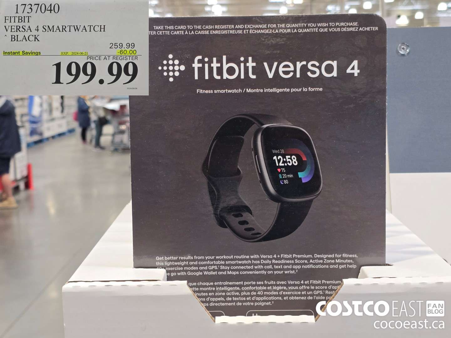 1737040 FITBIT VERSA 4 SMARTWATCH BLACK ($60.00 INSTANT SAVINGS EXPIRES ON 2024-06-21) $199.99