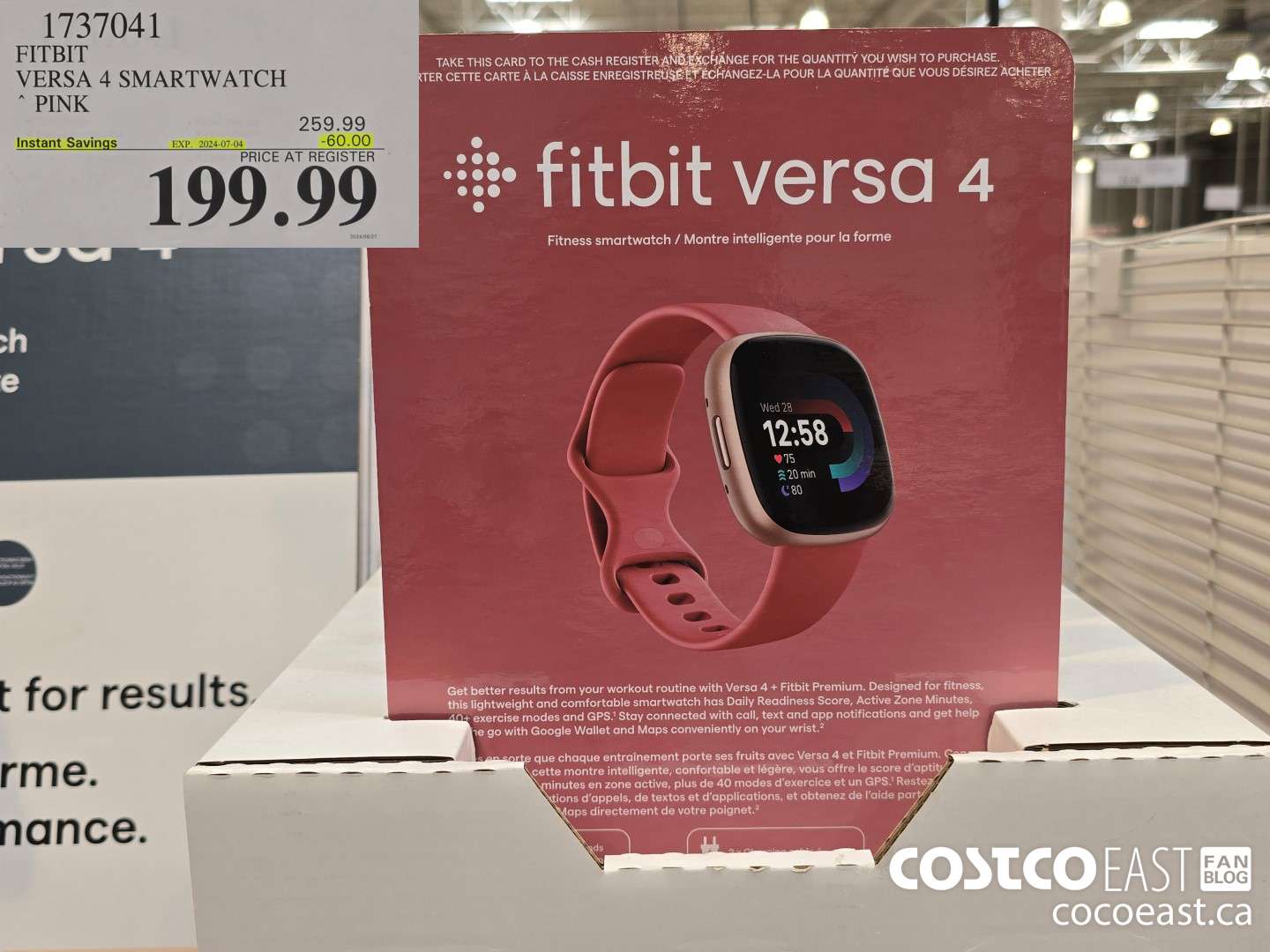1737041 FITBIT VERSA 4 SMARTWATCH PINK ($60.00 INSTANT SAVINGS EXPIRES ON 2024-07-04) $199.99