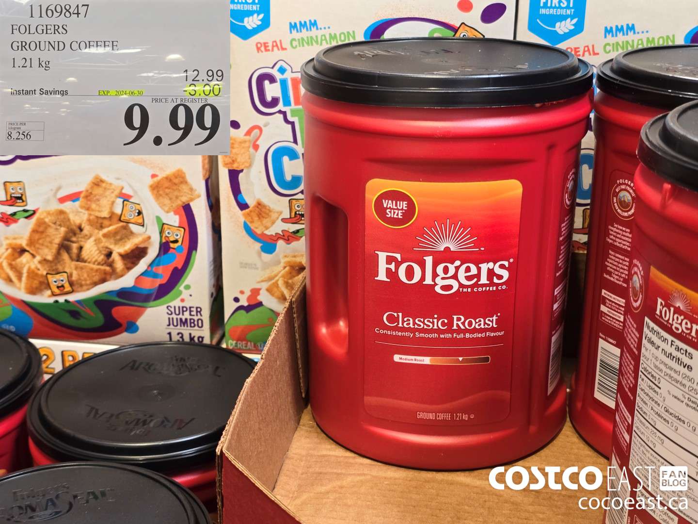 1169847 FOLGERS GROUND COFFEE 1.21 KG ($3.00 INSTANT SAVINGS EXPIRES ON 2024-06-30) $9.99