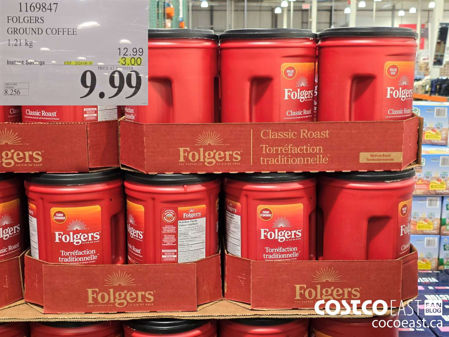 1169847 FOLGERS GROUND COFFEE 1.21 KG ($3.00 INSTANT SAVINGS EXPIRES ON 2024-06-30) $9.99