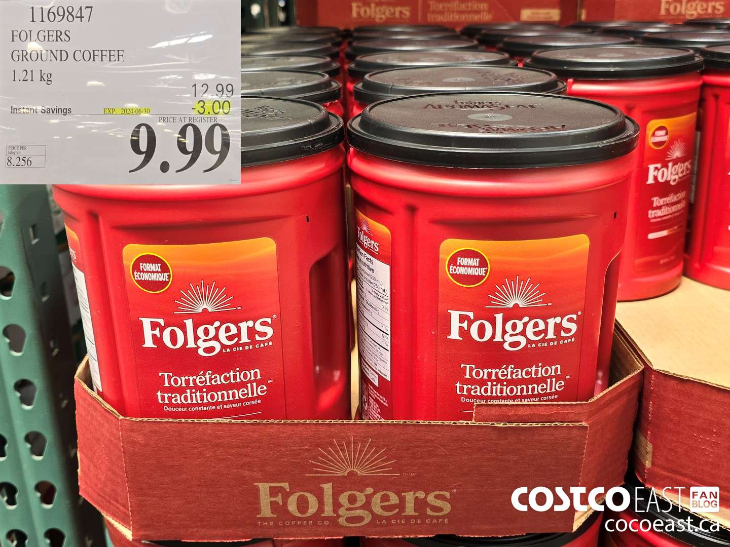 1169847 FOLGERS GROUND COFFEE 1.21 KG ($3.00 INSTANT SAVINGS EXPIRES ON 2024-06-30) $9.99