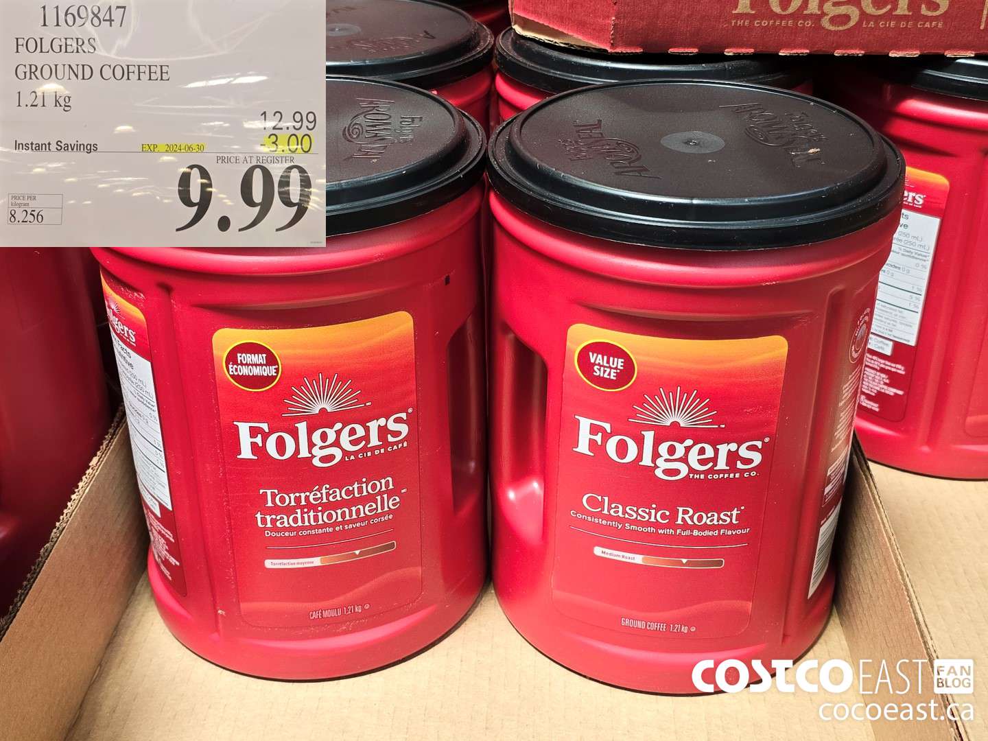 1169847 FOLGERS GROUND COFFEE 1.21 KG ($3.00 INSTANT SAVINGS EXPIRES ON 2024-06-30) $9.99