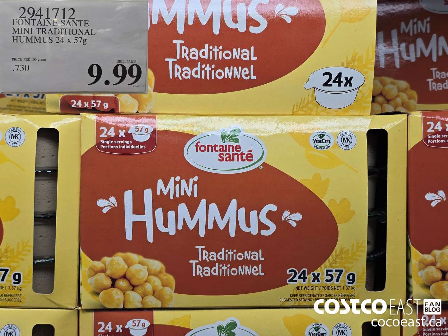 2941712 FONTAINE SANTE MINI TRADITIONAL HUMMUS 24 x 57g $9.99