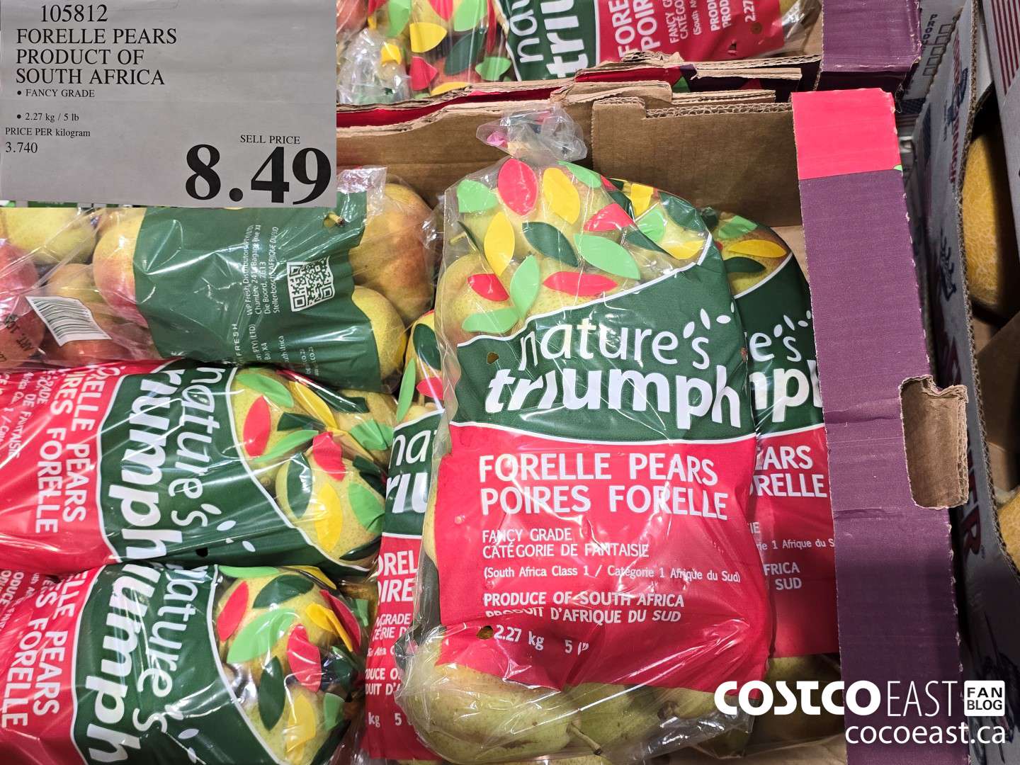 105812 FORELLE PEARS PRODUCT OF SOUTH AFRICA $8.49