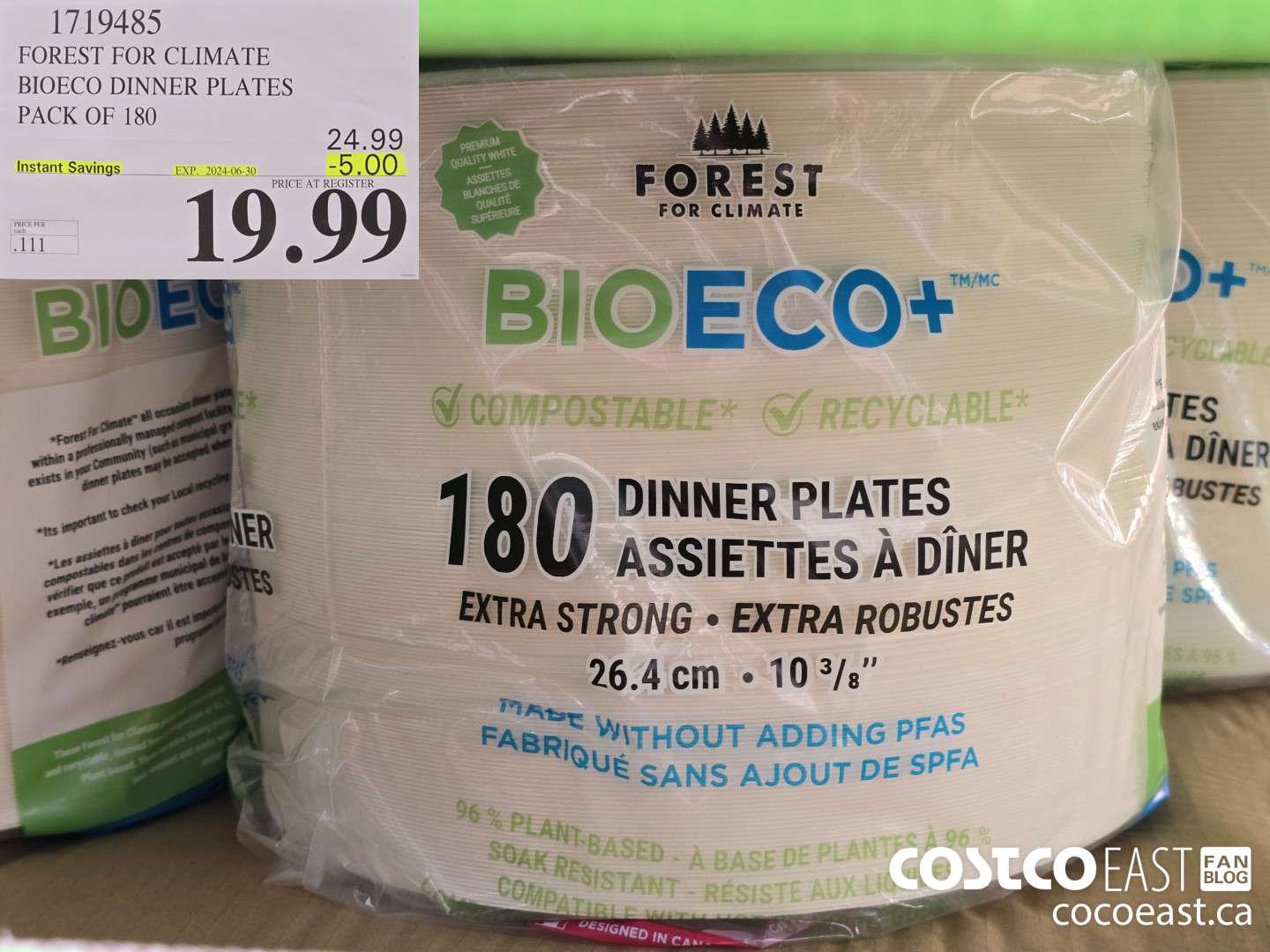 1719485 FOREST FOR CLIMATE BIOECO DINNER PLATES PACK OF 180 ($5.00 INSTANT SAVINGS EXPIRES ON 2024-06-30) $19.99