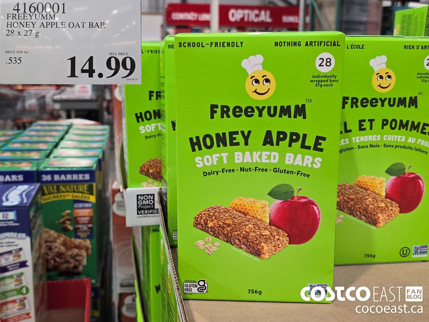 4160001 FREEYUMM HONEY APPLE OAT BAP. 28 X 27 G $14.99