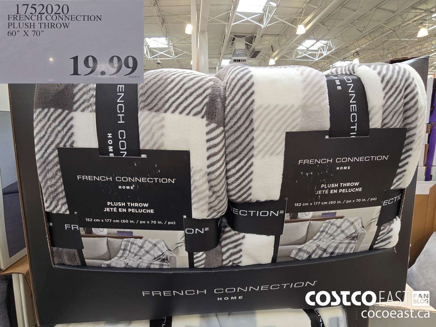 1752020 FRENCH CONNECTION PLUSH THROW 60