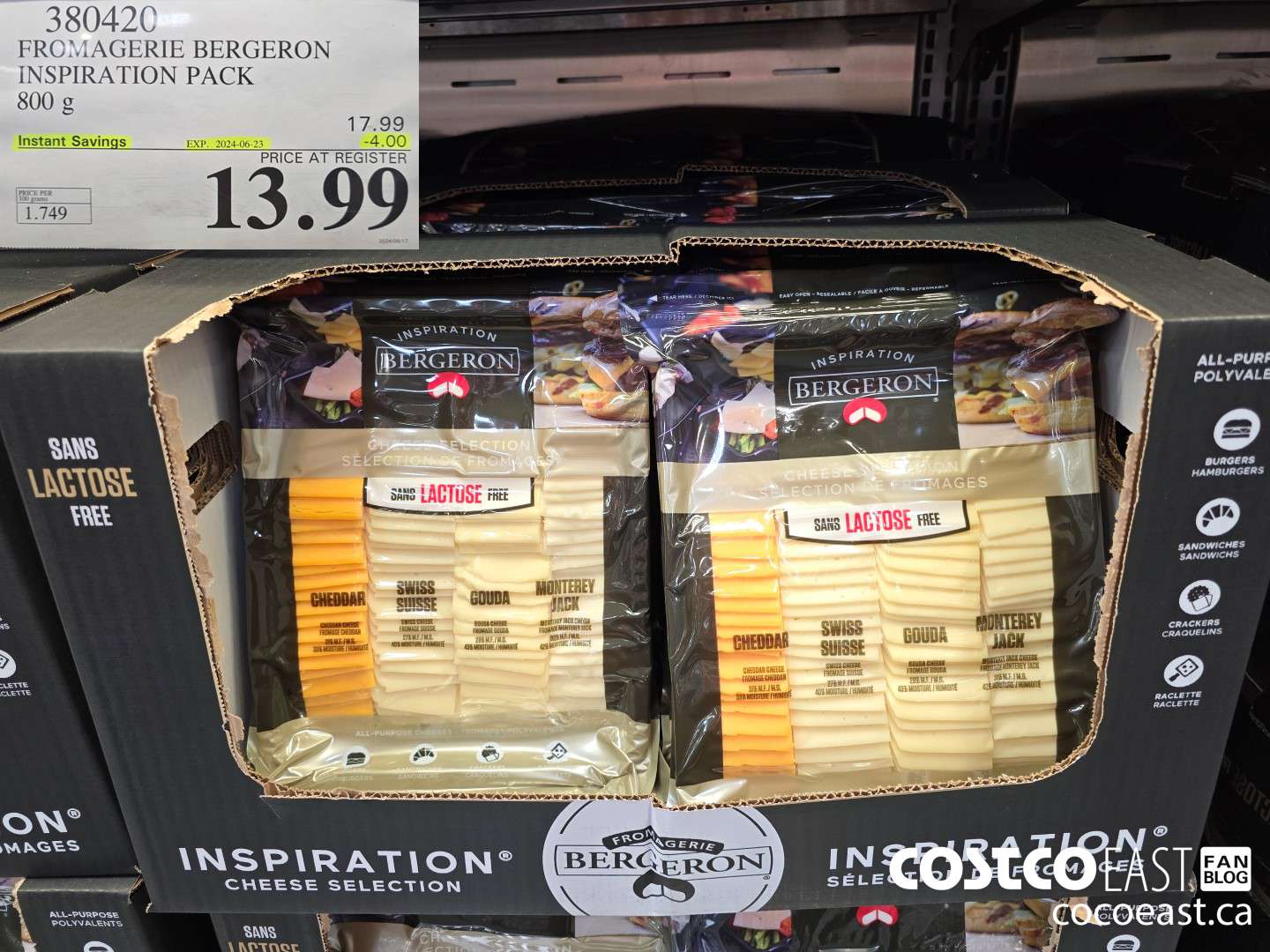 380420 FROMAGERIE BERGERON INSPIRATION PACK 800 G ($4.00 INSTANT SAVINGS EXPIRES ON 2024-06-23) $13.99
