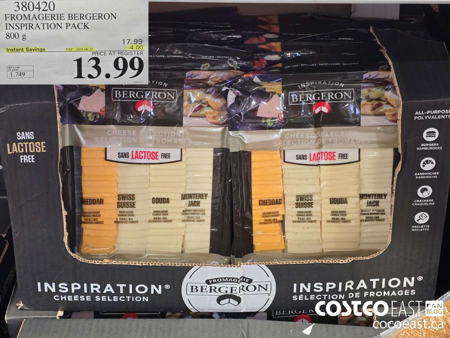380420 FROMAGERIE BERGERON INSPIRATION PACK 800 G ($4.00 INSTANT SAVINGS EXPIRES ON 2024-06-23) $13.99