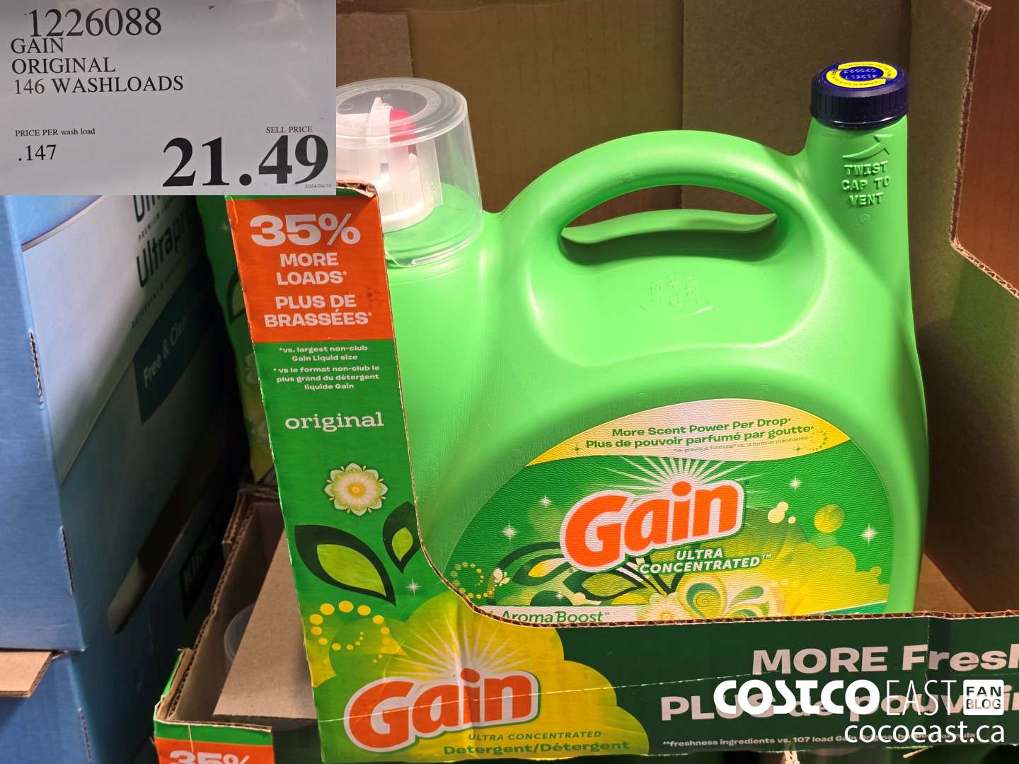 1226088 GAIN ORIGINAL 146 washloads $21.49