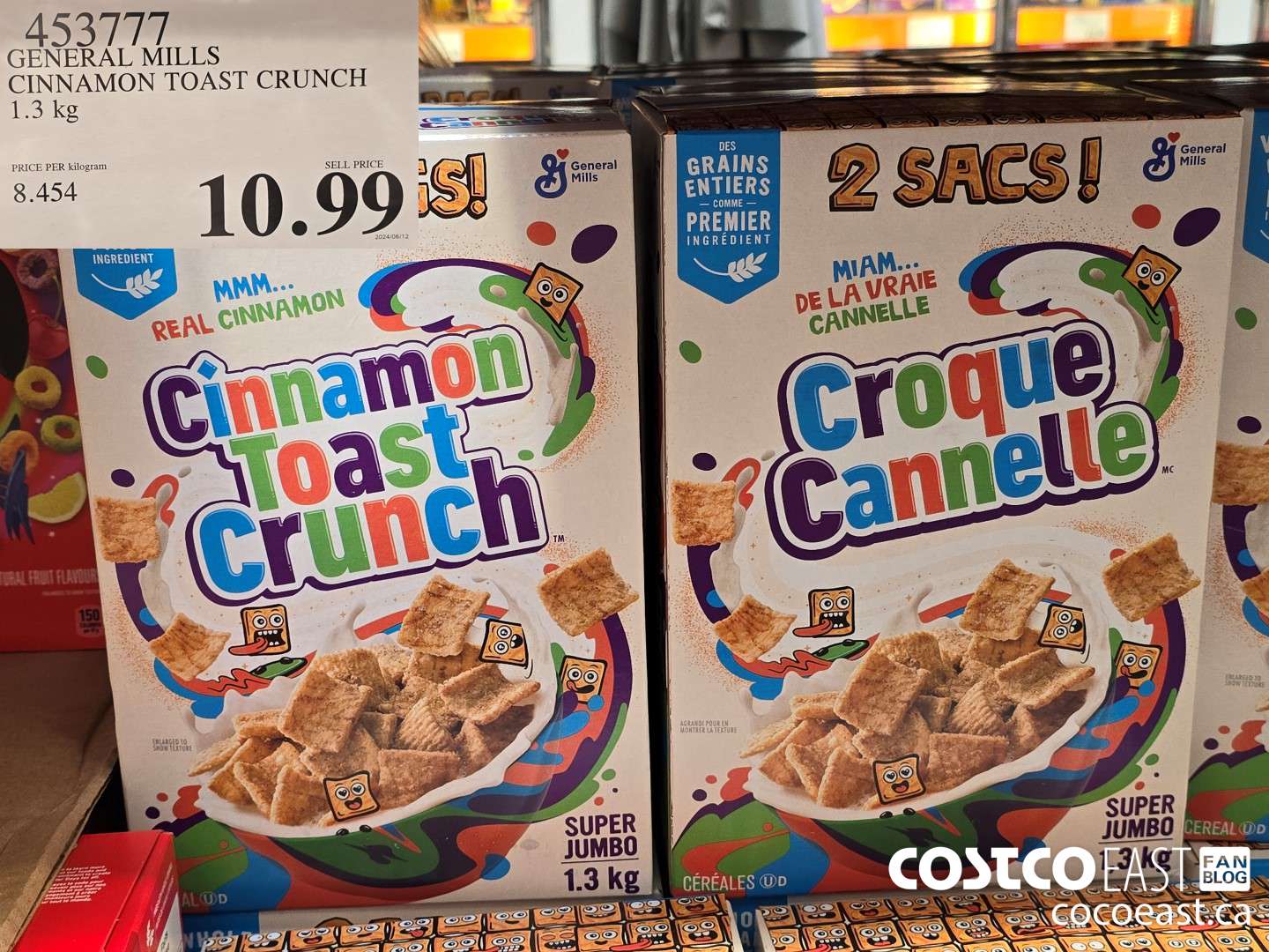 453777 GENERAL MILLS CINNAMON TOAST CRUNCH 1.3 kg $10.99