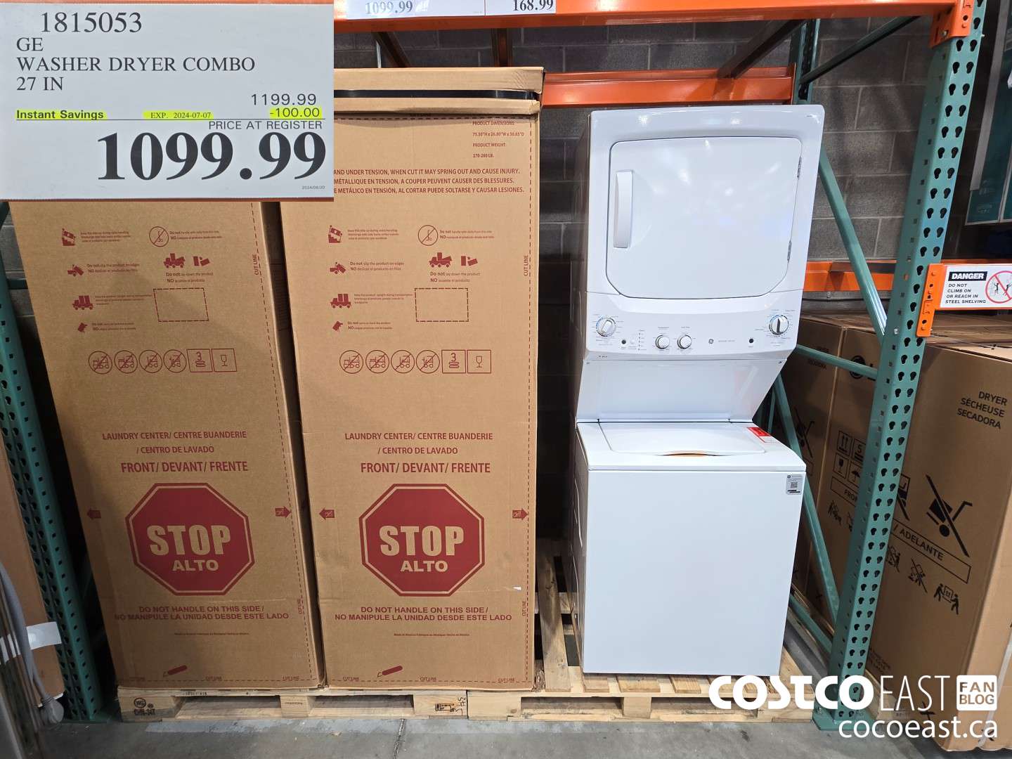 1815053 GE WASHER DRYER COMBO 27 IN ($100.00 INSTANT SAVINGS EXPIRES ON 2024-07-07) $1099.99