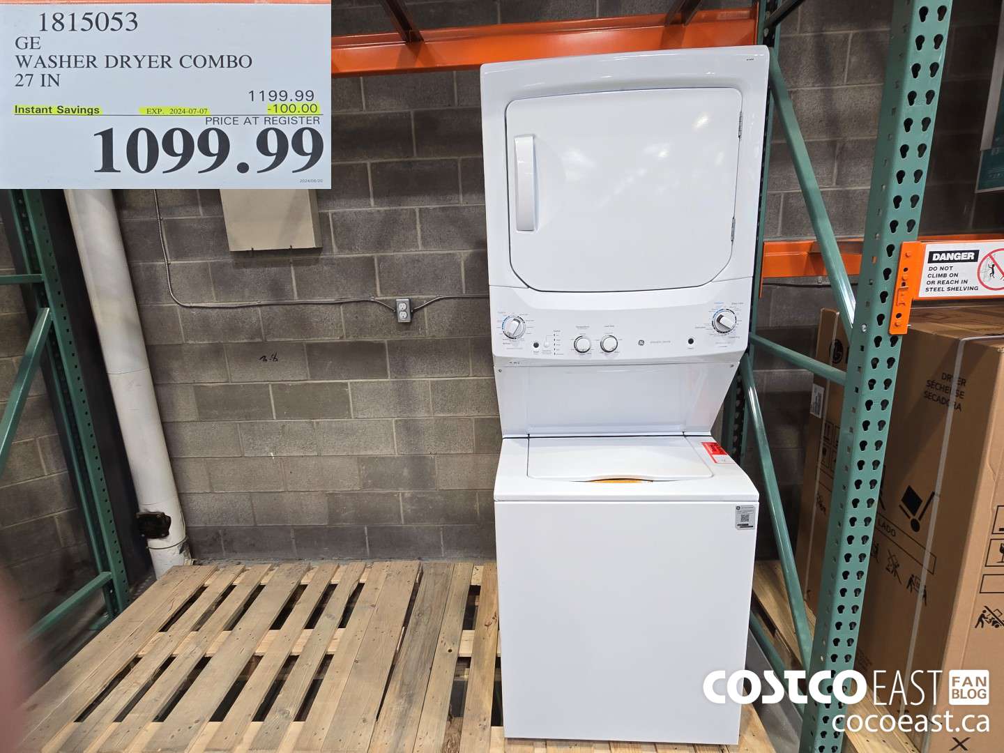 1815053 GE WASHER DRYER COMBO 27 IN ($100.00 INSTANT SAVINGS EXPIRES ON 2024-07-07) $1099.99